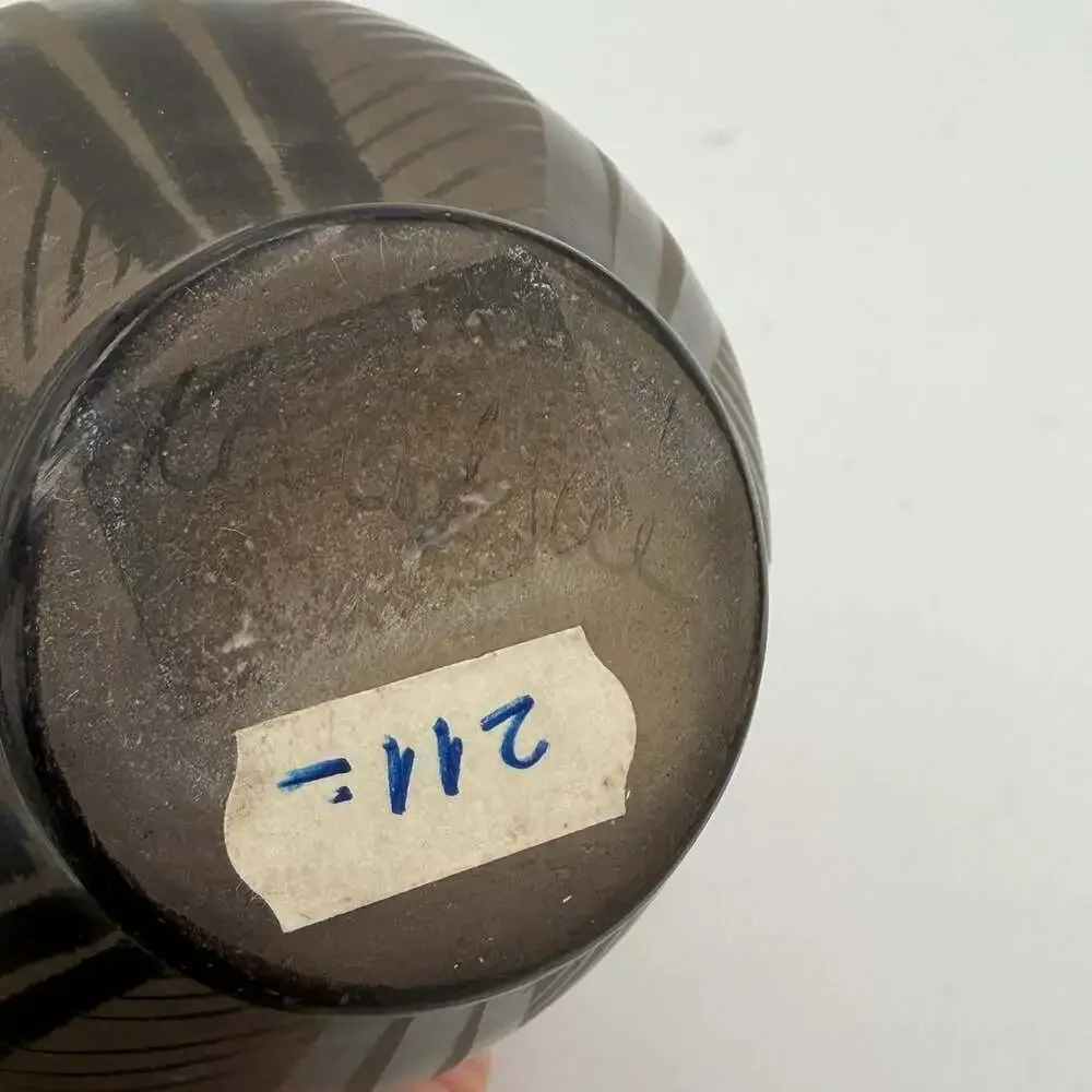 Signed Studio Art Hungarian Black Pottery Vase